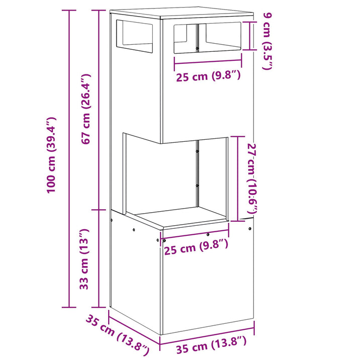Fyrfadslys Fyrretræ Sort 35x35x100 cm Stål