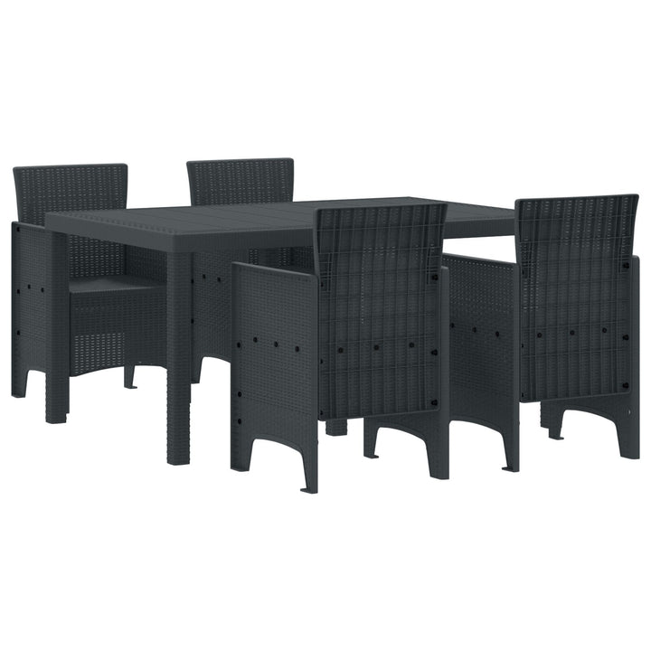 5-delt Have Spisestel Anthracite Poly Rattan