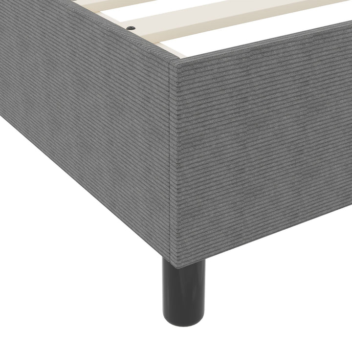 Box Spring Seng Lysegrå 160x200 cm Corduroy Stof