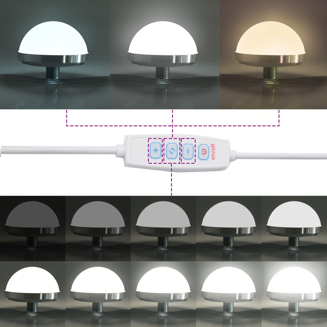 2-delt makeupbord sæt med LED i hvidt træ