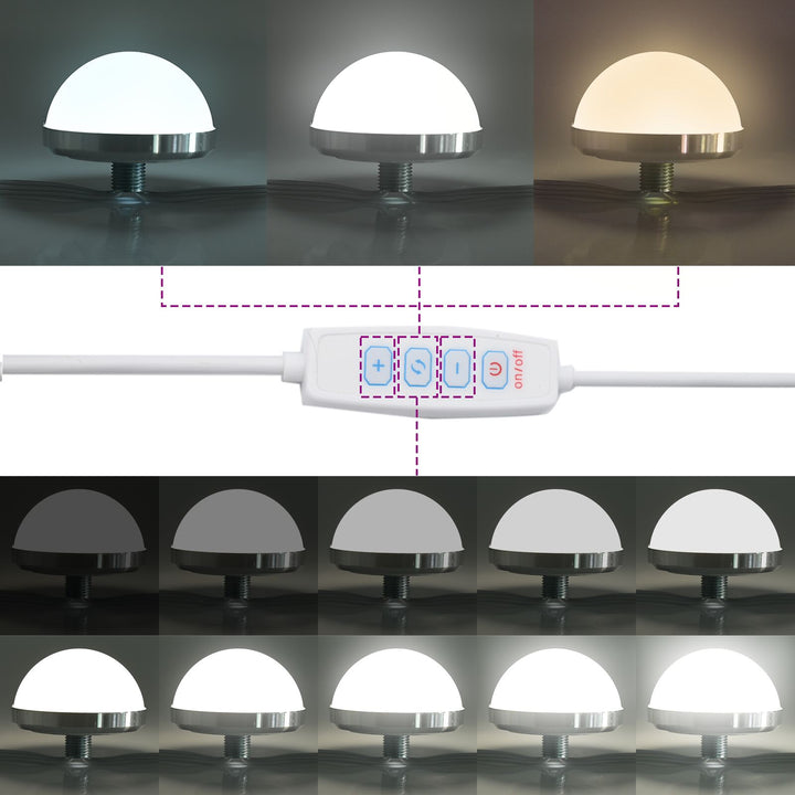 2-delt makeupbord sæt med LED i hvidt træ