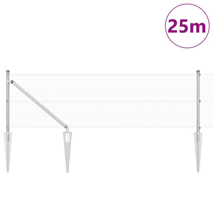 Vævet Trådhegn med 13 Spidser 0.4x25 m Galvaniseret Stål