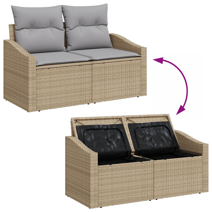 havemøbel sæt Sæt af 5 Beige Rattan Udendørs sofa Andet