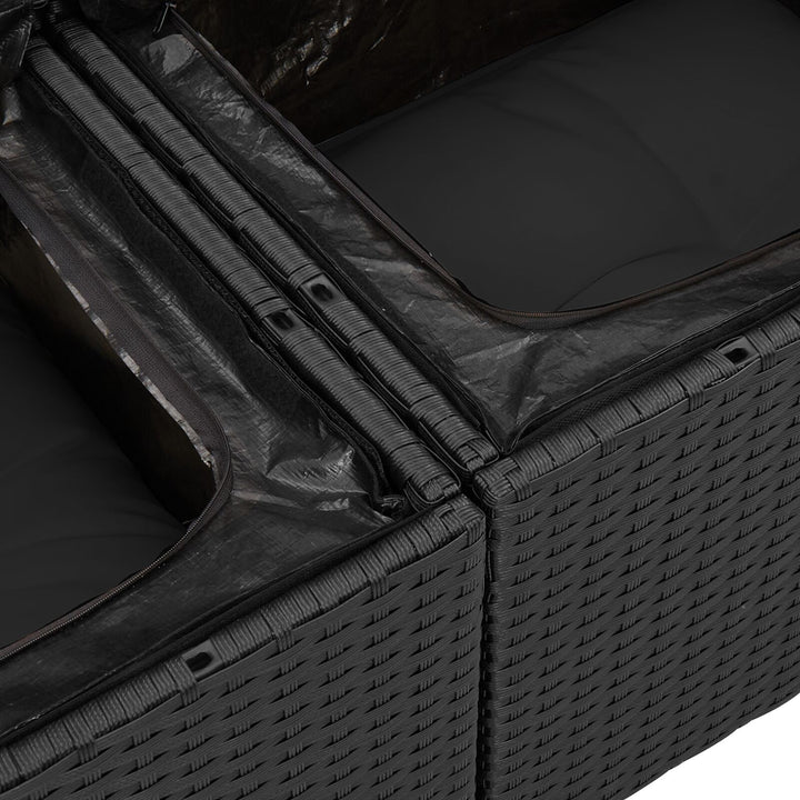 Havemøbel Sæt Sæt af 7 Charcoal Polyester puder med rattan ramme