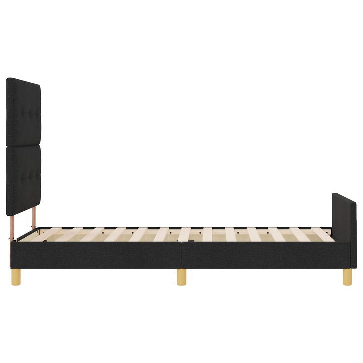 Sort Stof Sengeramme 90x190 cm