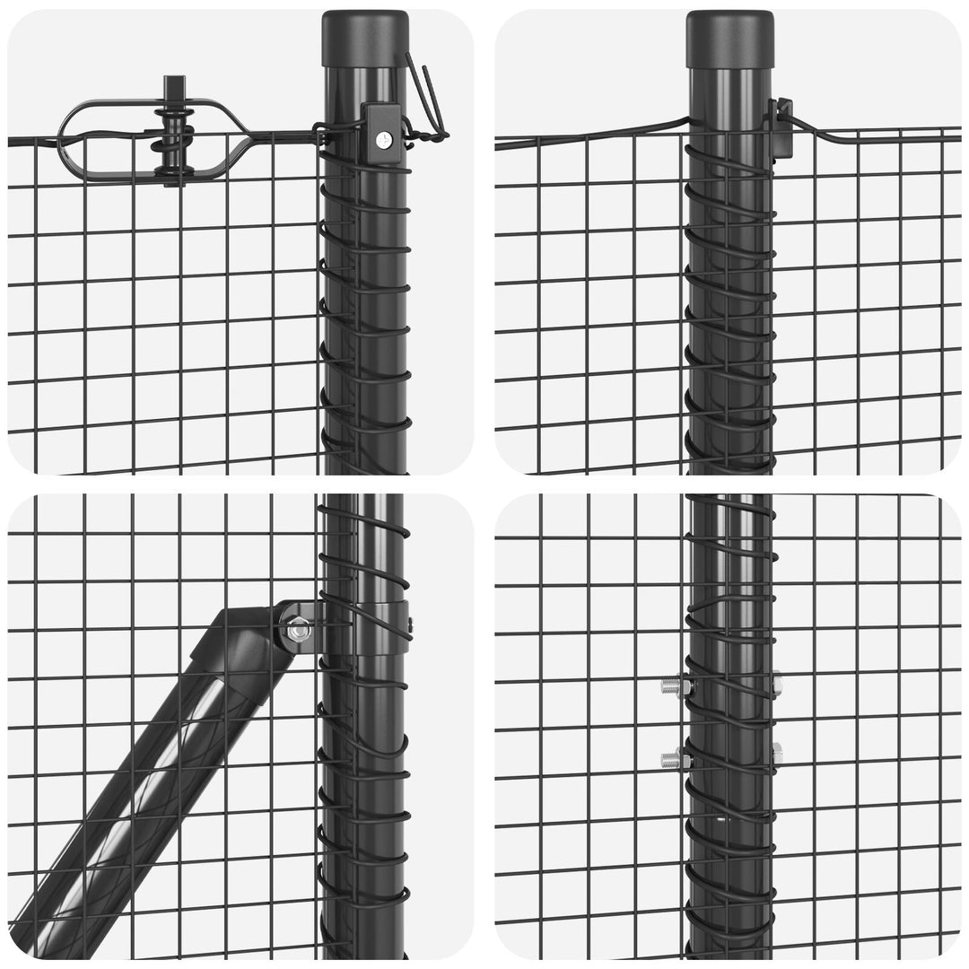 Welded Wire Fence med 7 Poster Grå 1.4x50 m Stål