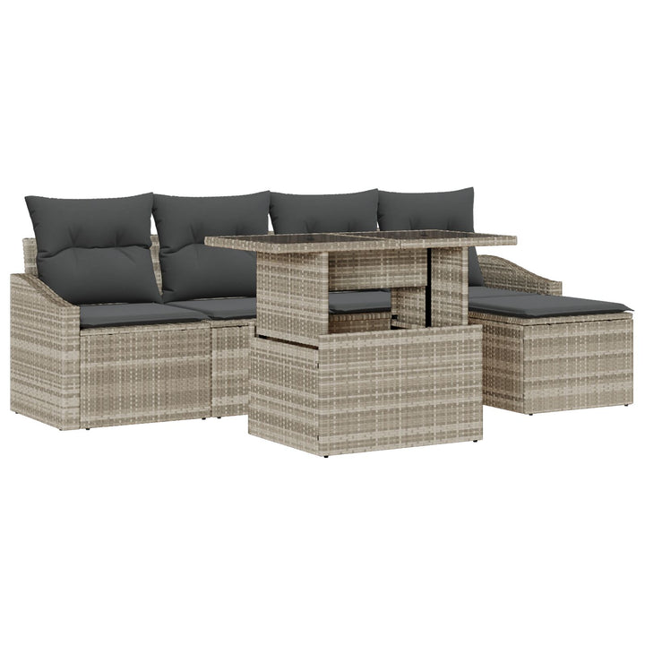 Have Sofa Sæt 6 dele Beige Poly Rattan Have Sofa Sæt