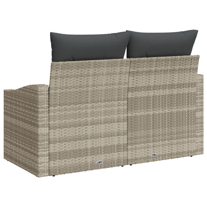 2-personers Have Sofa med Puder Grå Poly Rattan