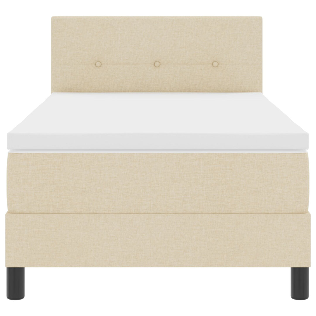 Sengestel med Madras Beige Stof 90 x 190 cm Sengemadras