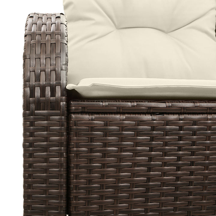 2-personers Have Sofa med Opbevaring & Puder Brun Poly Rattan