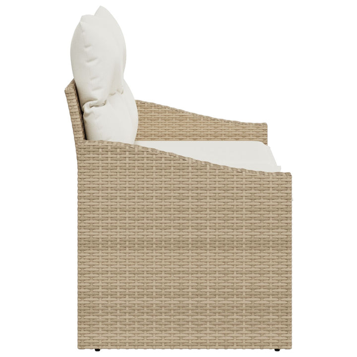 2-personers have-sofa med opbevaring og puder Beige Poly Rattan