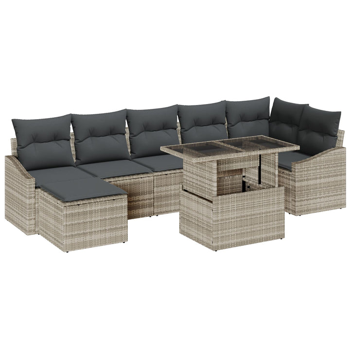 Have Sofa Sæt 8 Dele Grå Rattan Have Sofa Rektangulær Moderne