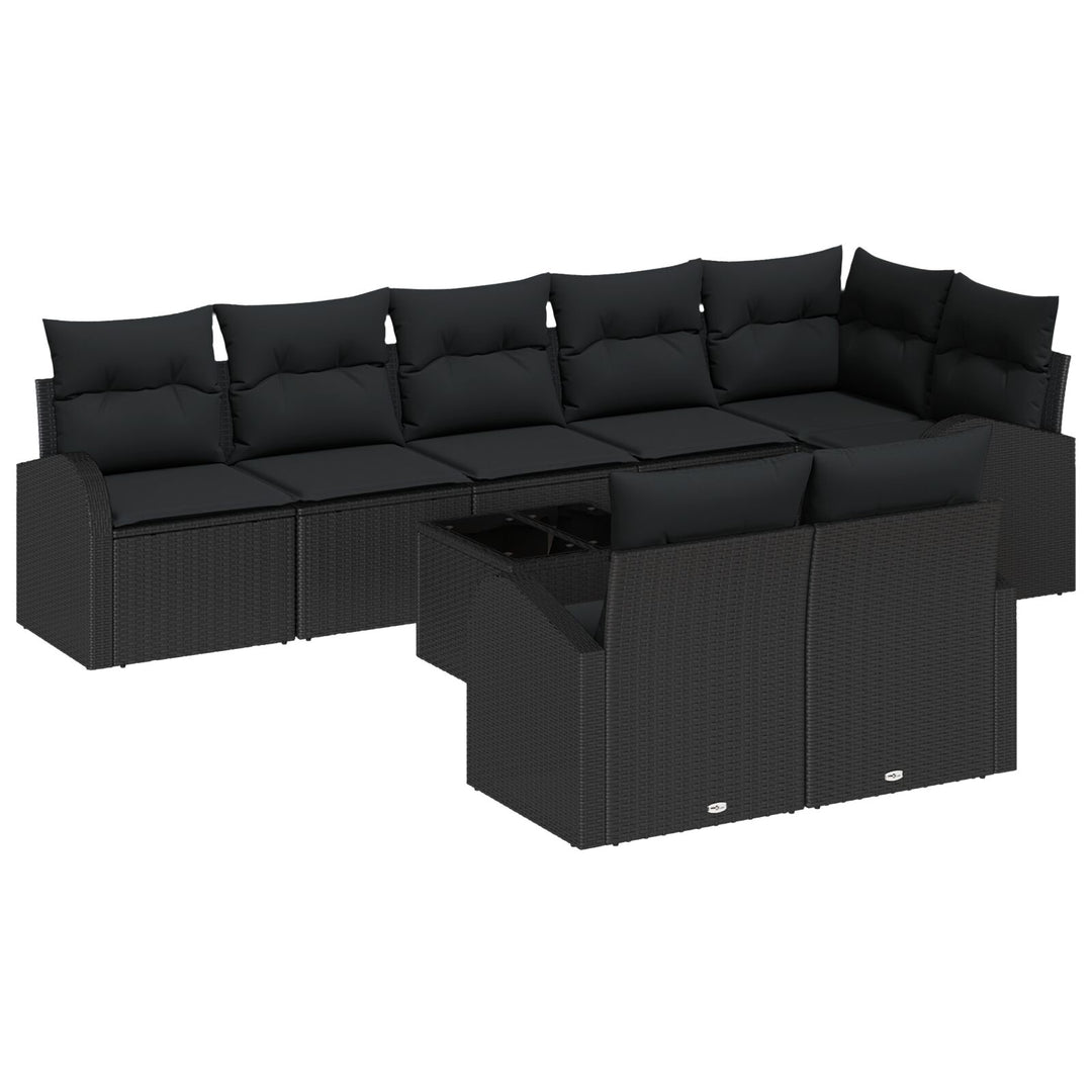 9-delt havesofa sæt med puder beige poly rattan