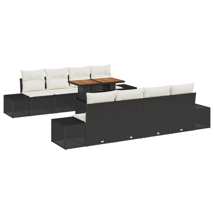 Have Sofa Sæt 7-delt Sort Syntetisk rattan, Polyester