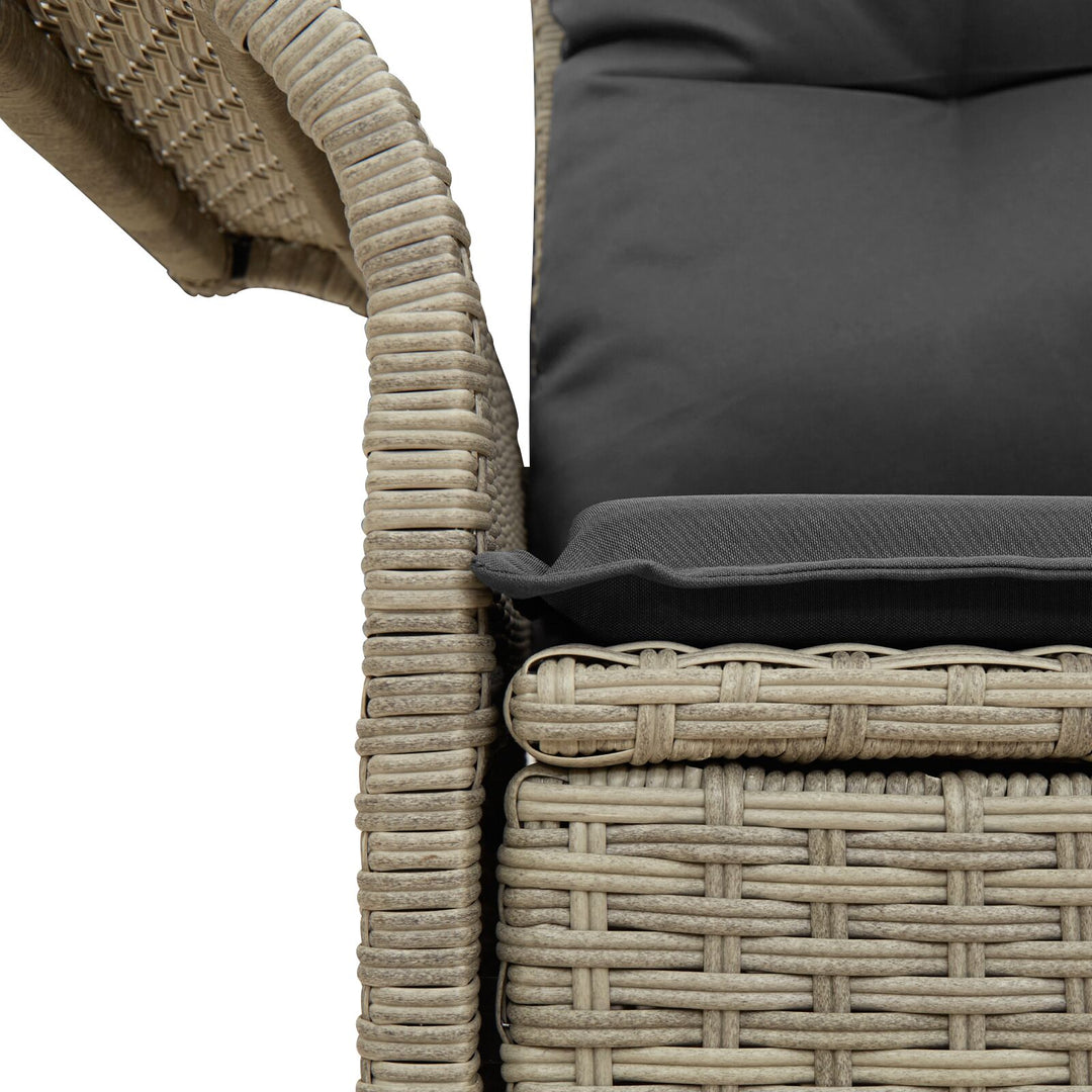 2-personers Have Sofa med opbevaring & puder Lysegrå Poly rattan