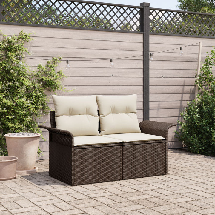2-personers have-sofa med puder brun poly rattan