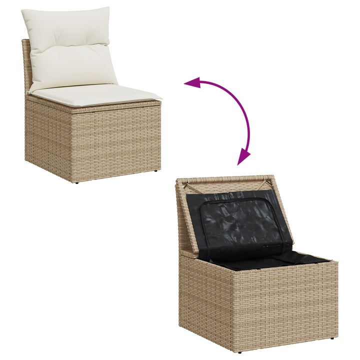 Have Sofa Sæt Sæt af 8 Beige Rattan, Polyester