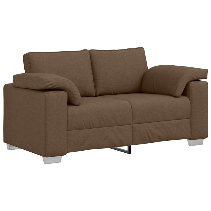 2 Personers Sofa Sæt med Puder Brun Stof