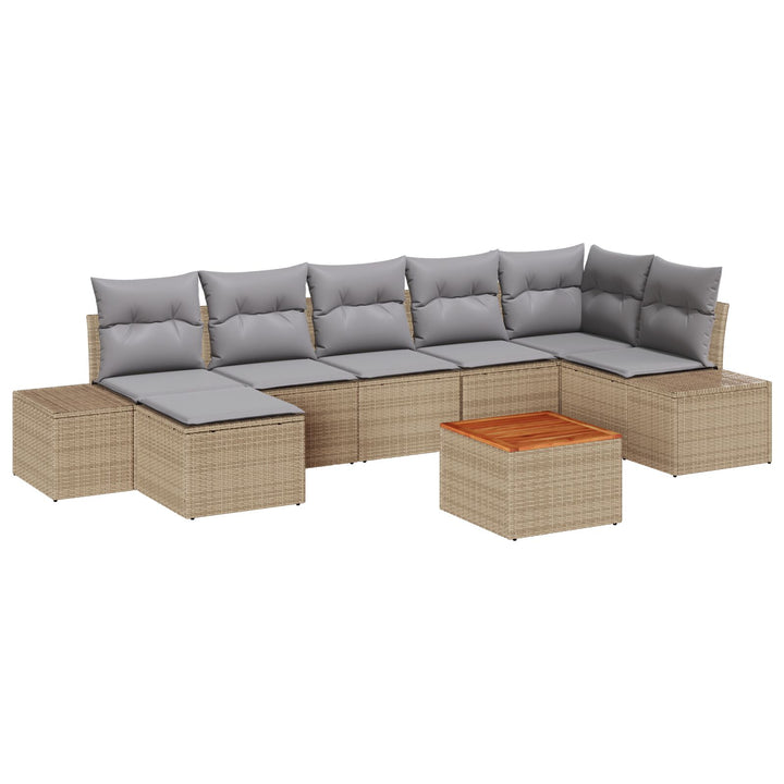 Have Sofa Sæt Sæt af 8 Beige og grå Rattan og stof Standard