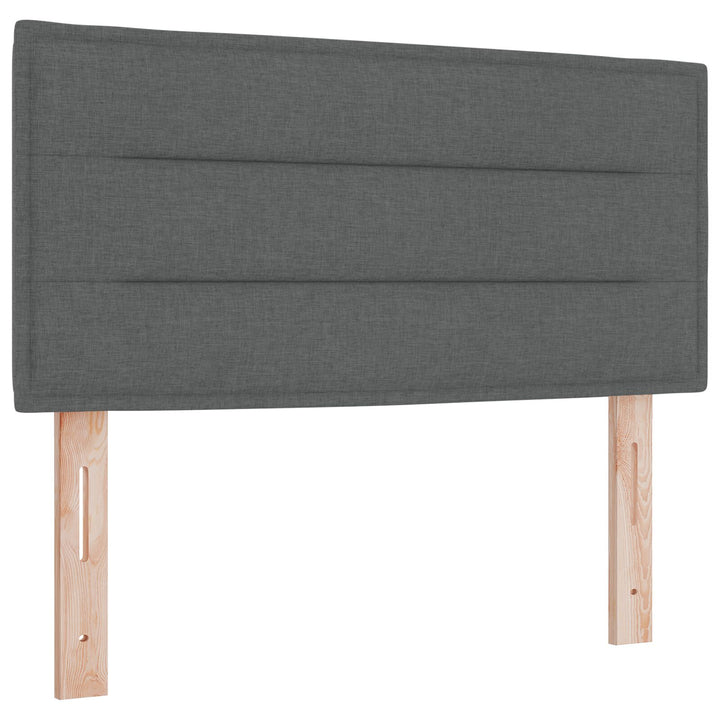 Sengestel med Madras Grå Stof 100 x 200 cm Box Spring Seng