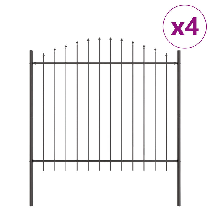 Havehegn med bue top Grå 6,8x1,25 m Stål