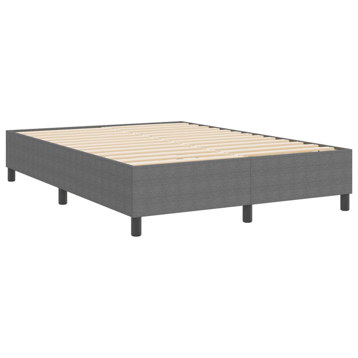 Box Spring Seng Lysegrå 160x200 cm Corduroy Stof