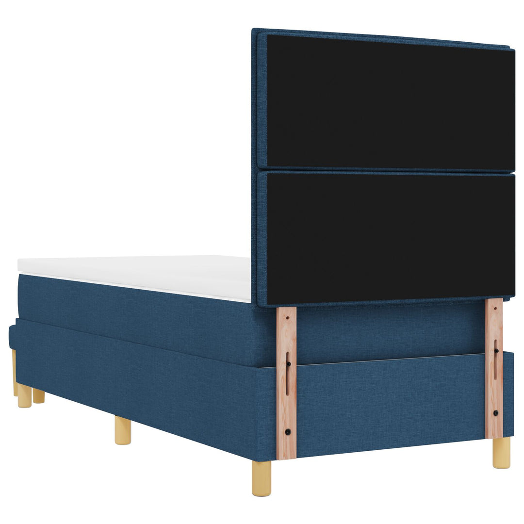 Sengestel med madras Sæt af 2 Blå Stof 90 x 190 cm Sengestel