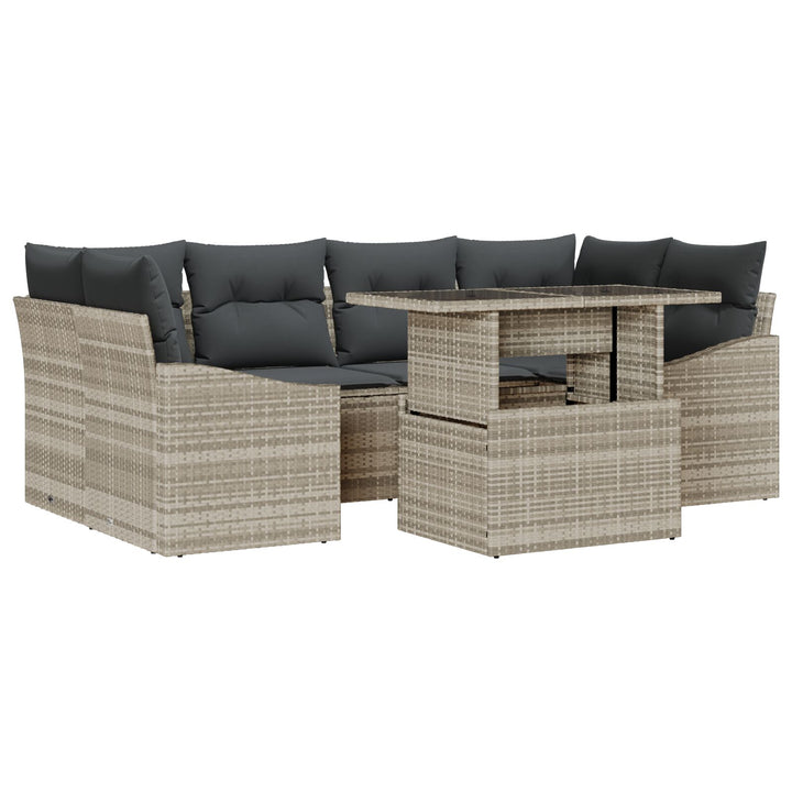 have sofa sæt 7 dele Beige og mørkegrå Rattan og polyester