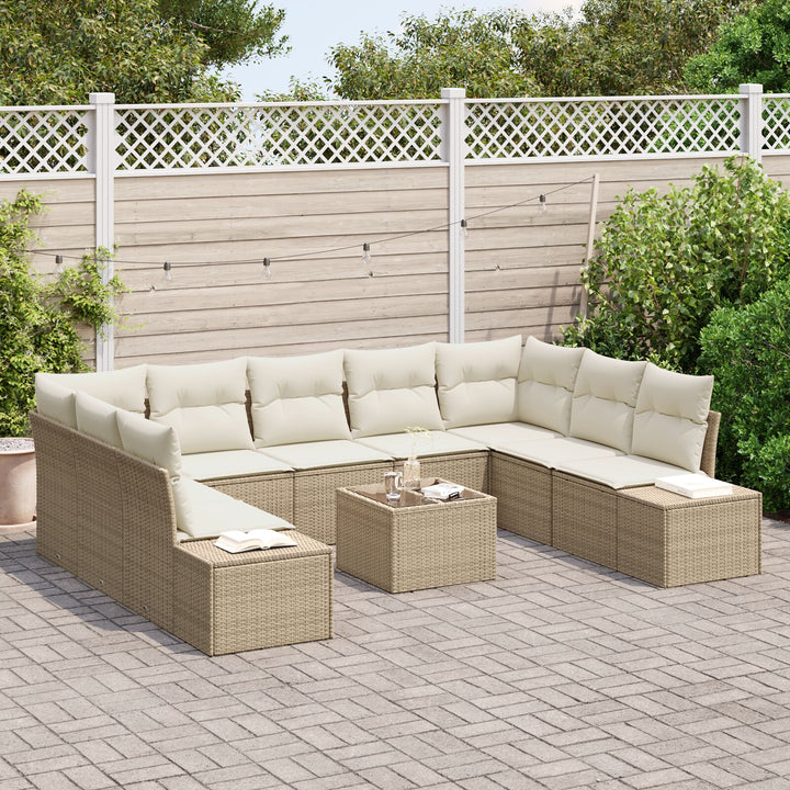 Have Sofa Sæt Sæt af 10 Beige og creme Rattan, stof