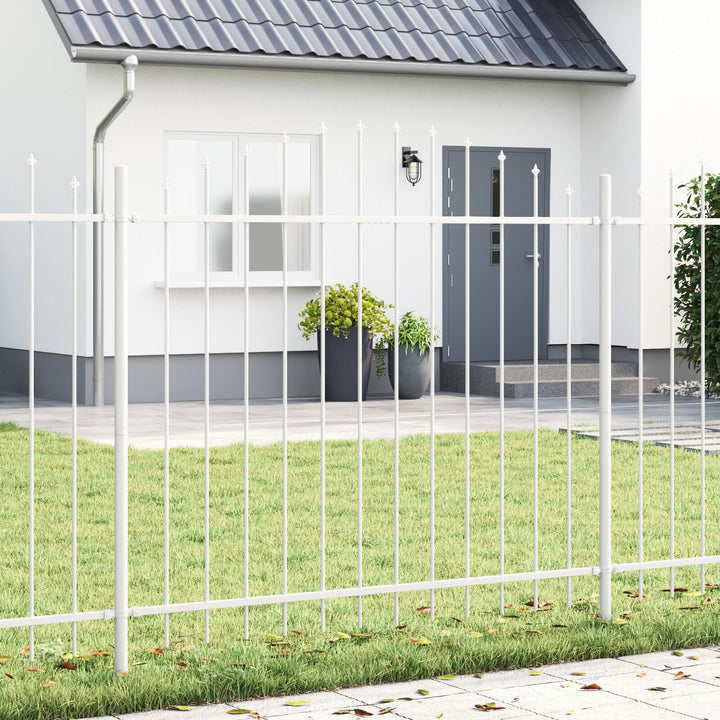 Havehegn med Bue Top Hvid 10,2x1,5 m Stål