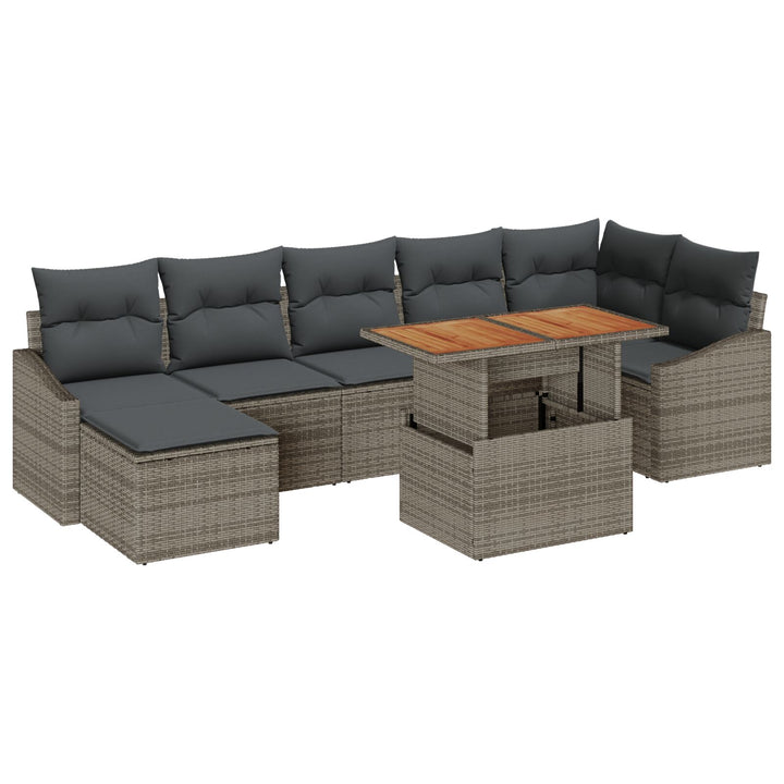 s 8-delte have sofa sæt med puder i grå poly rattan