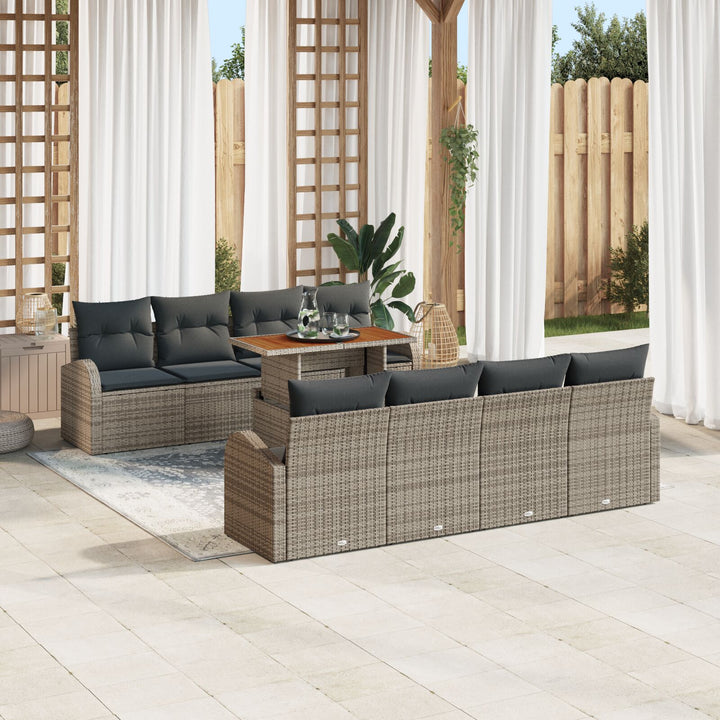 Havensofa Sæt Sæt af 7 Beige, Grå, Brun Rattan, Polyester, Stål