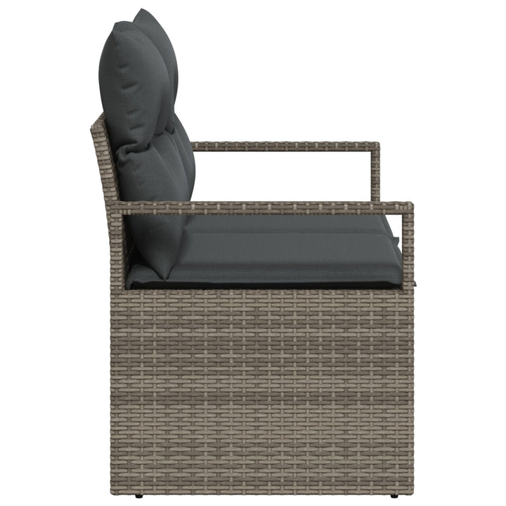 2-personers have sofa med opbevaring & puder grå poly rattan