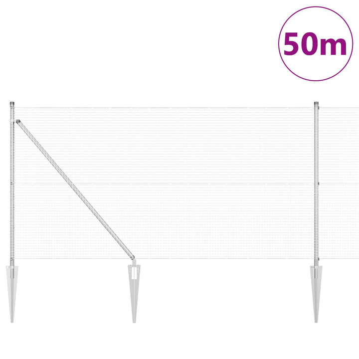 Welded Wire Fence med 13 Spike Posts 1x50 m Galvaniseret Stål
