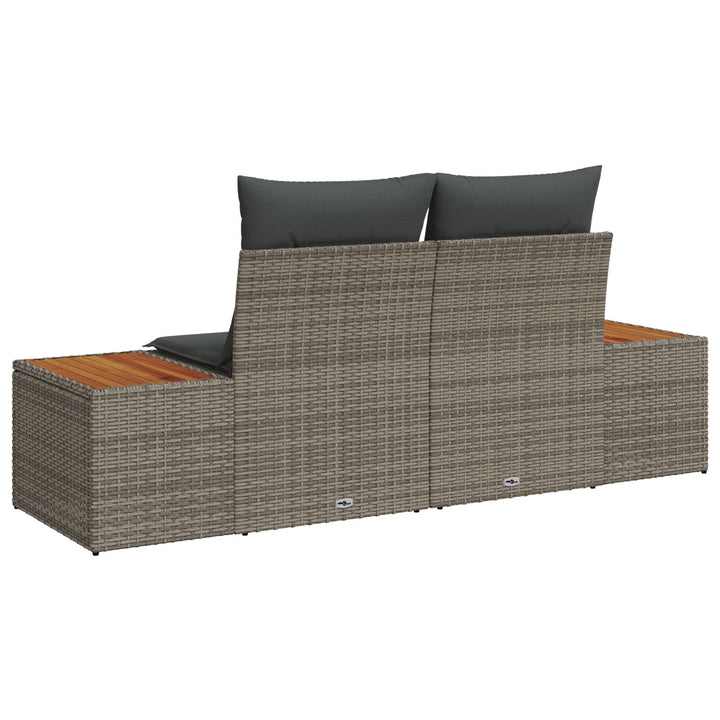 2-personers have sofa med puder Grå Poly Rattan