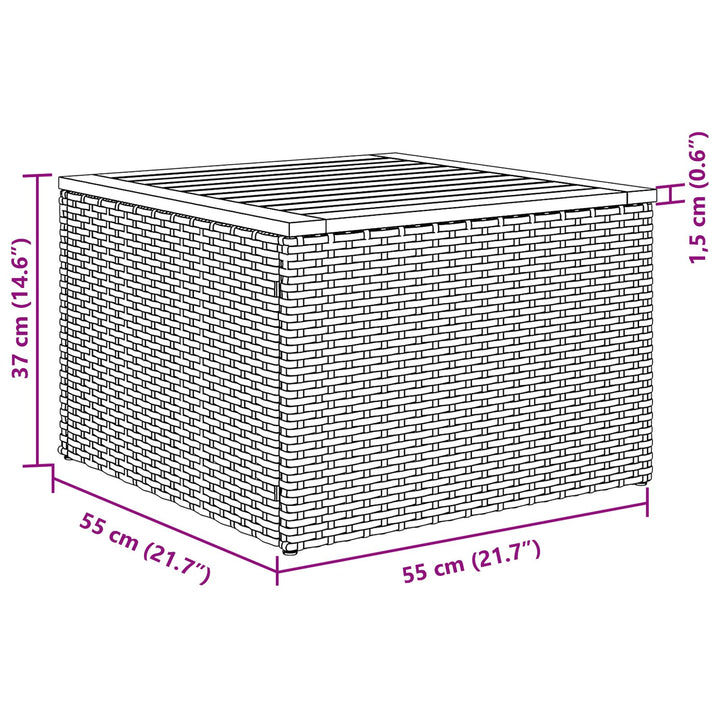 10 Stykker Have Sofa Set med Puder Sort Poly Rattan Akacietræ