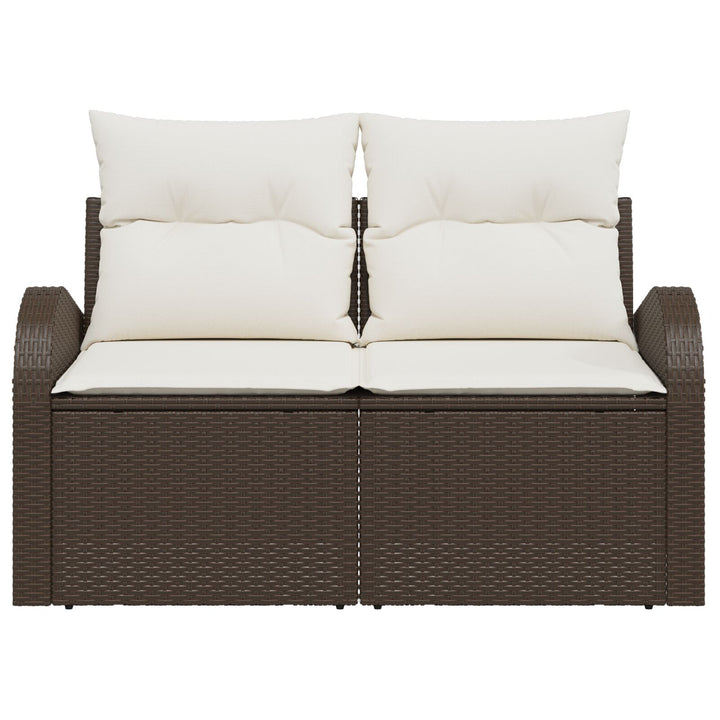 2-personers have sofa med puder Brun Poly Rattan