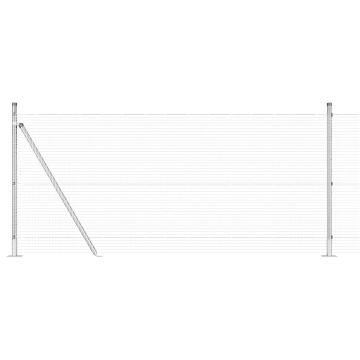 Welded Wire Fence med 7 Flangestolper 0.8x10 m Galvaniseret Stål