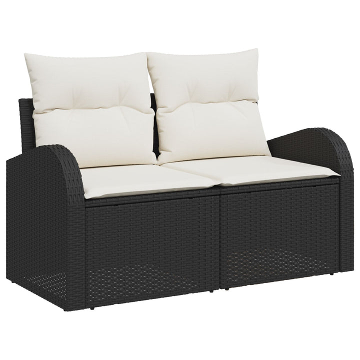 10 dele Havesofa sæt med puder Brun Poly Rattan