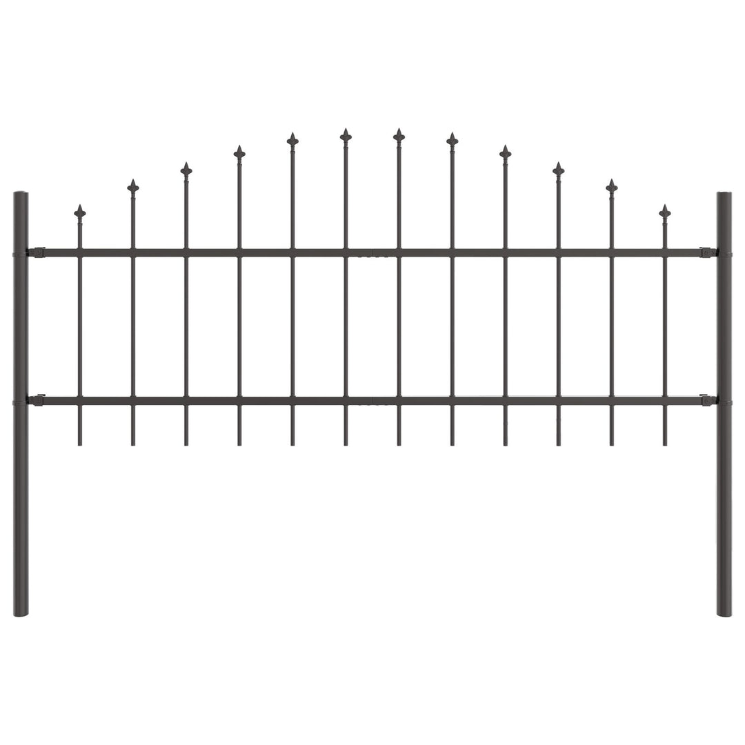 Havehegn med bue top - Grå, 10,2 x 0,75 m, Stål