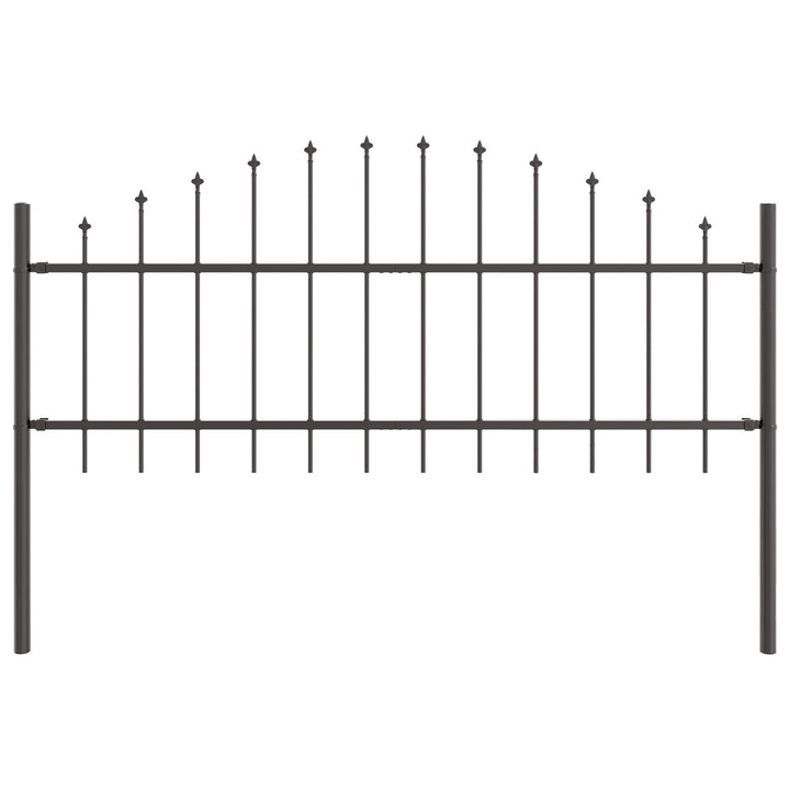 Havehegn med bue top - Grå, 10,2 x 0,75 m, Stål
