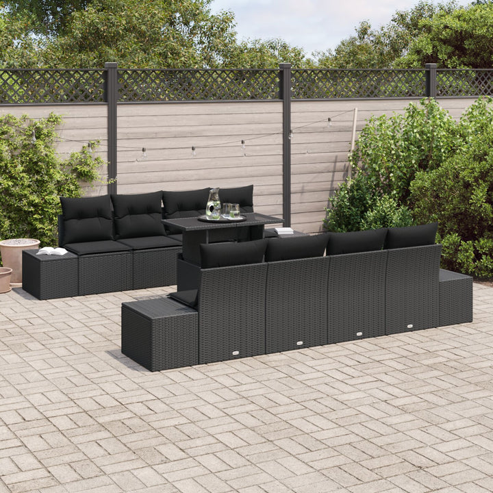 Havemøbel Sæt Sæt af 7 Charcoal Polyester puder med rattan ramme