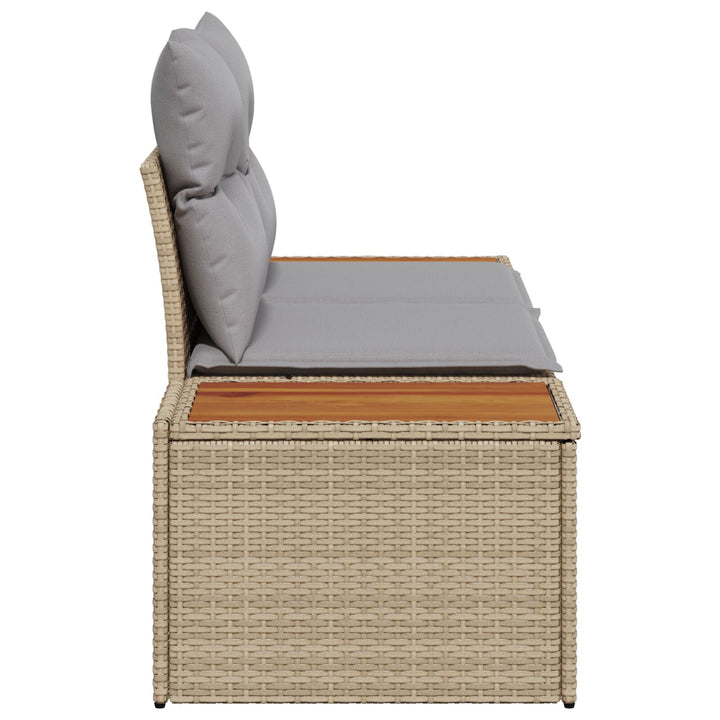 2-personers Have Sofa med Puder Beige Poly Rattan