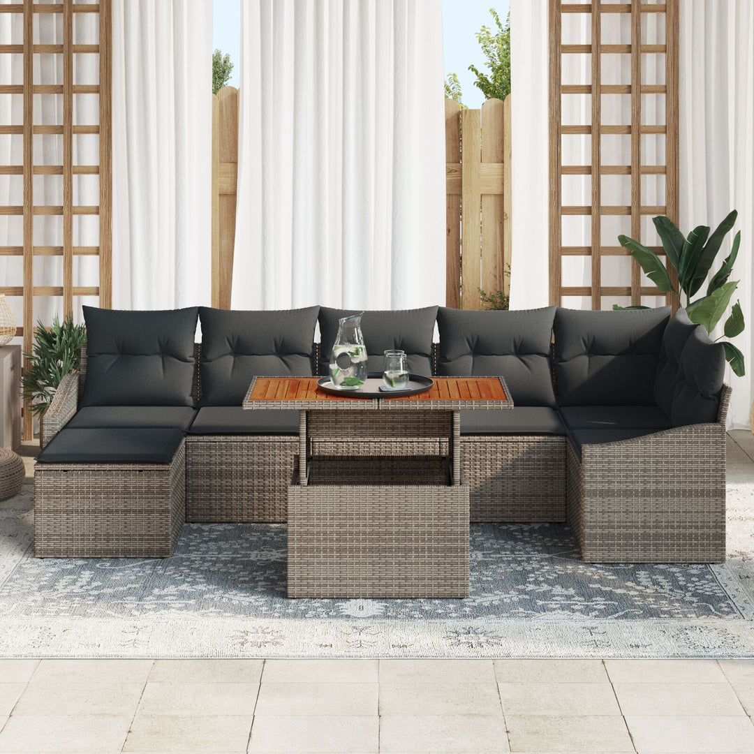 s 8-delte have sofa sæt med puder i grå poly rattan