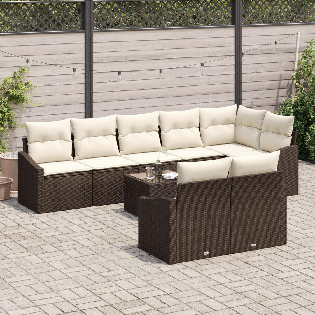 Have Sofa Sæt Sæt af 9 Beige, Brun Polyrattan, Polyester