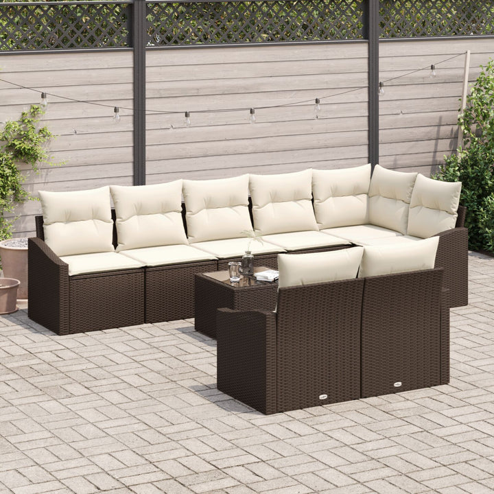 Have Sofa Sæt Sæt af 9 Beige, Brun Polyrattan, Polyester
