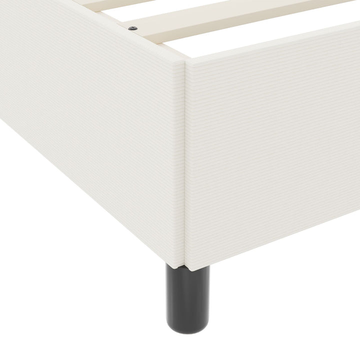 Sengestel Cremefarvet 140x200 cm Corduroy Stof