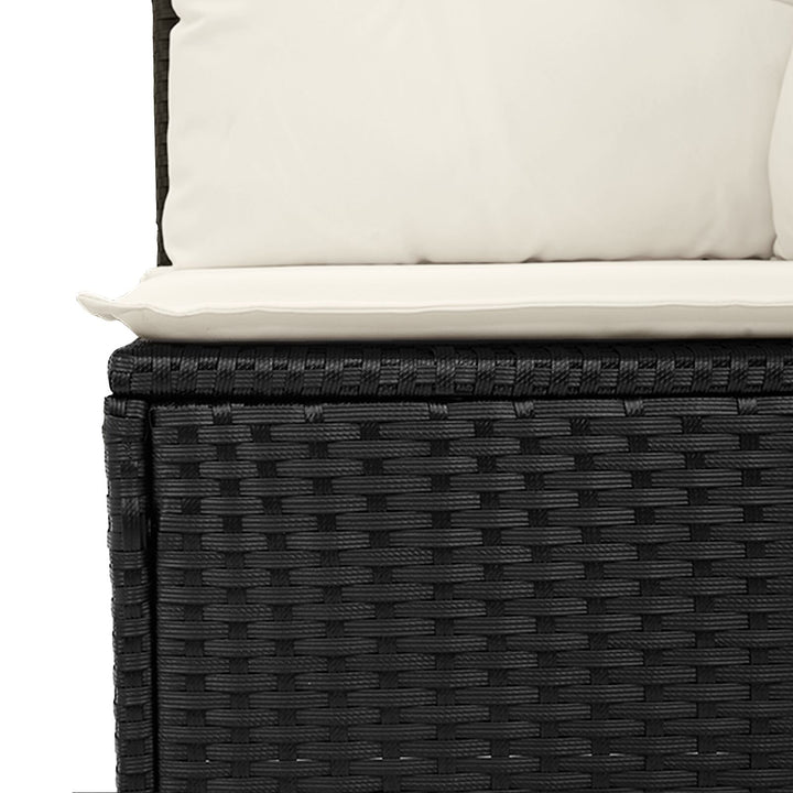 10 Deles Have Sofa Sæt med Hynder Sort Polyrattan Akacie