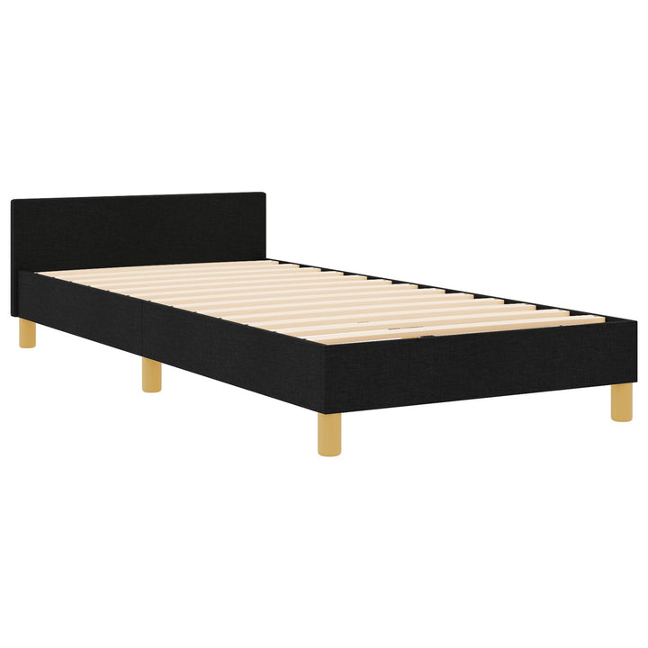 Sort Stof Sengeramme 90x190 cm
