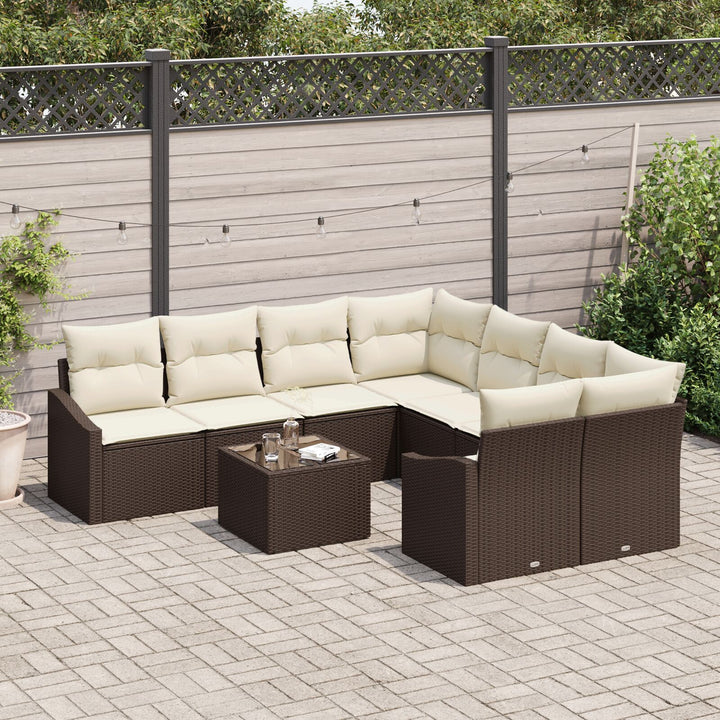 have sofa sæt Sæt af 9 Brun Rattan Have sofa med opbevaring